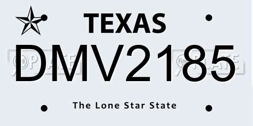 DMV2185 Texas License Plate