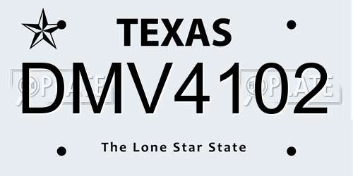 DMV4102 Texas License Plate