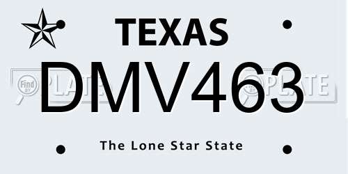 DMV463 Texas License Plate