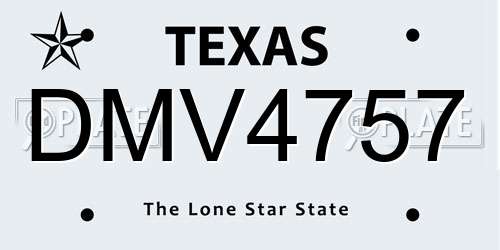 DMV4757 Texas License Plate