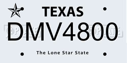 DMV4800 Texas License Plate