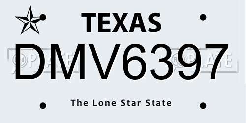 DMV6397 Texas License Plate