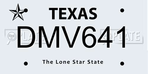 DMV641 Texas License Plate