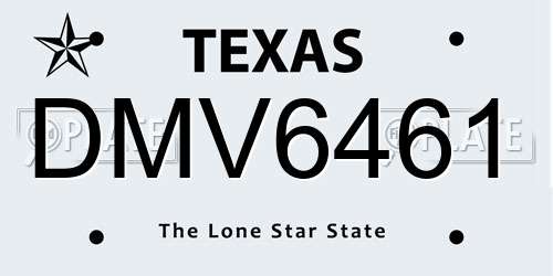 DMV6461 Texas License Plate