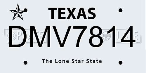 DMV7814 Texas License Plate