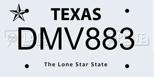 DMV883 Texas License Plate