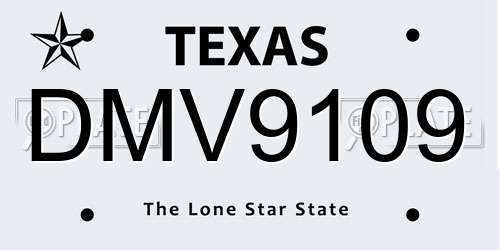 DMV9109 Texas License Plate