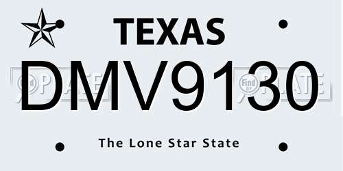 DMV9130 Texas License Plate