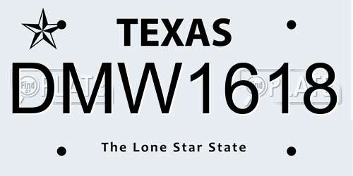 DMW1618 Texas License Plate