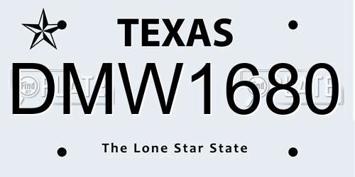 DMW1680 Texas License Plate