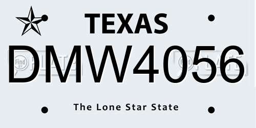 DMW4056 Texas License Plate