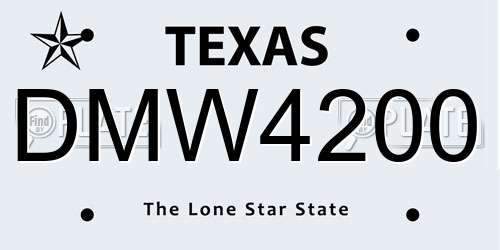 DMW4200 Texas License Plate