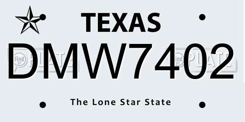 DMW7402 Texas License Plate