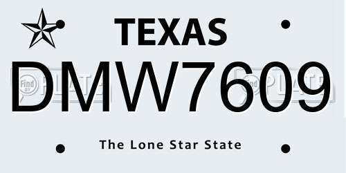 DMW7609 Texas License Plate