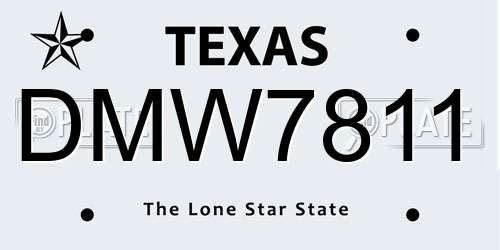 DMW7811 Texas License Plate