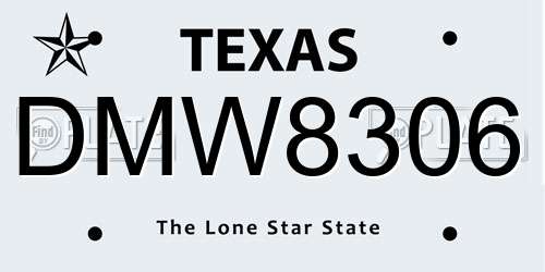 DMW8306 Texas License Plate