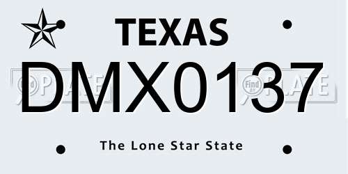 DMX0137 Texas License Plate
