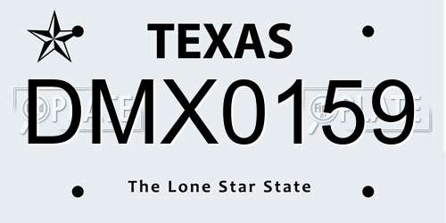 DMX0159 Texas License Plate