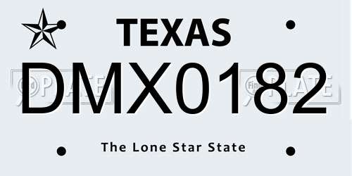 DMX0182 Texas License Plate