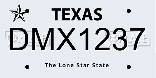 DMX1237 Texas License Plate