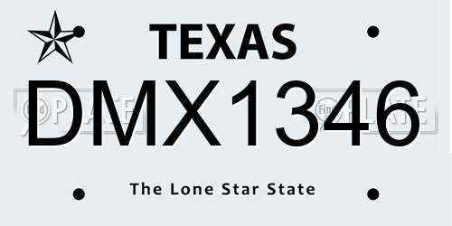 DMX1346 Texas License Plate