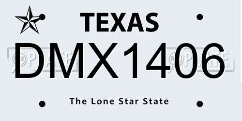 DMX1406 Texas License Plate