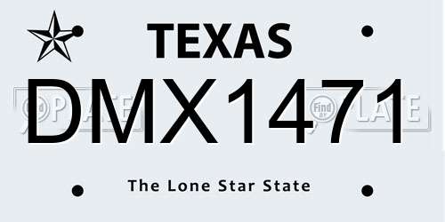 DMX1471 Texas License Plate