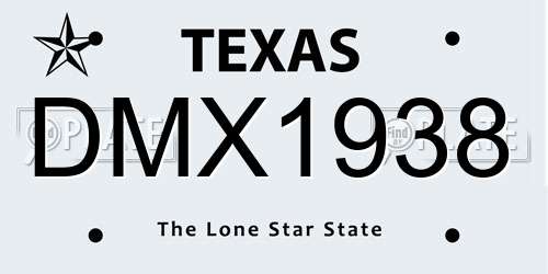 DMX1938 Texas License Plate