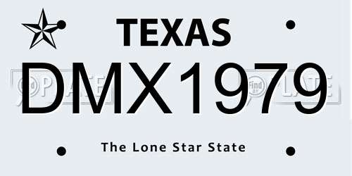 DMX1979 Texas License Plate