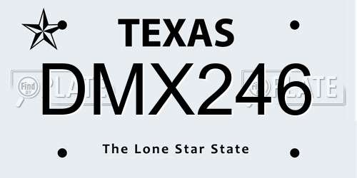 DMX246 Texas License Plate