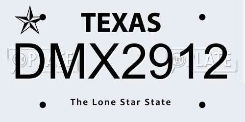 DMX2912 Texas License Plate