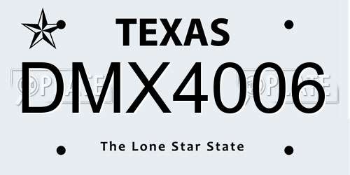 DMX4006 Texas License Plate