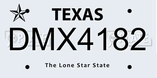 DMX4182 Texas License Plate