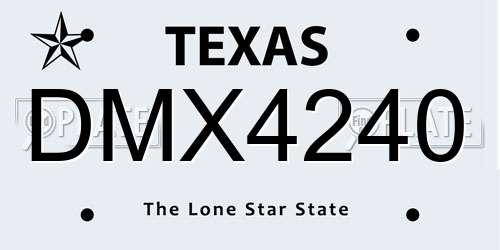 DMX4240 Texas License Plate