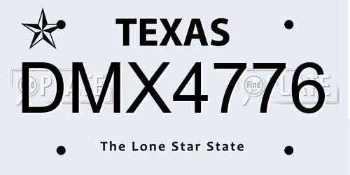 DMX4776 Texas License Plate