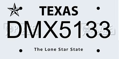DMX5133 Texas License Plate