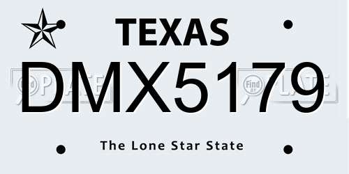 DMX5179 Texas License Plate