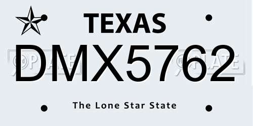 DMX5762 Texas License Plate