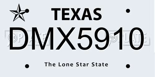 DMX5910 Texas License Plate