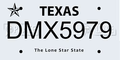DMX5979 Texas License Plate
