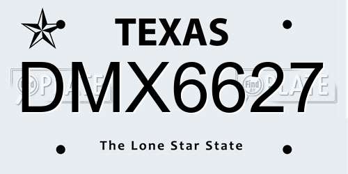 DMX6627 Texas License Plate