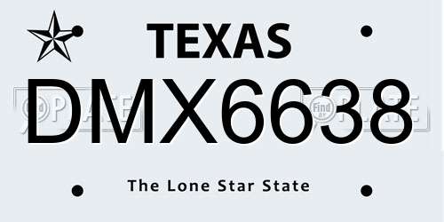 DMX6638 Texas License Plate