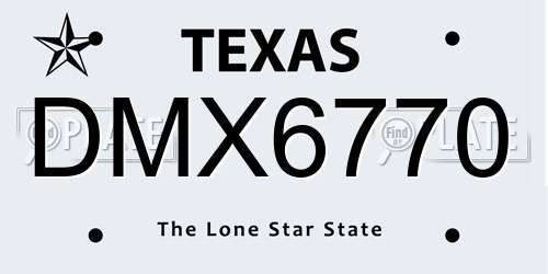 DMX6770 Texas License Plate