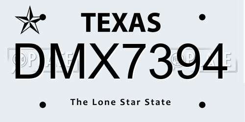 DMX7394 Texas License Plate