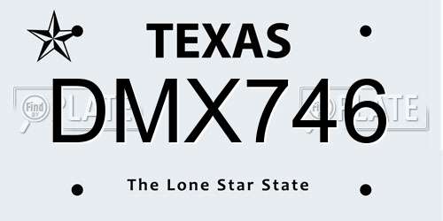 DMX746 Texas License Plate