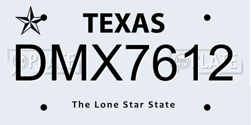 DMX7612 Texas License Plate