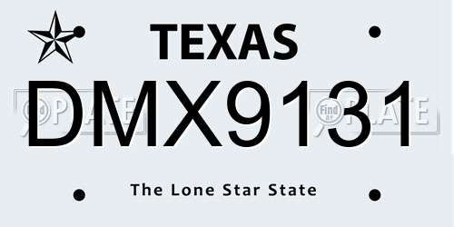 DMX9131 Texas License Plate