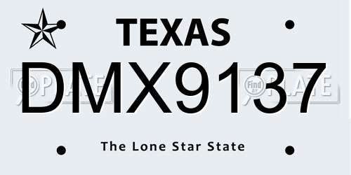 DMX9137 Texas License Plate