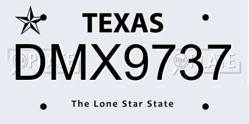 DMX9737 Texas License Plate