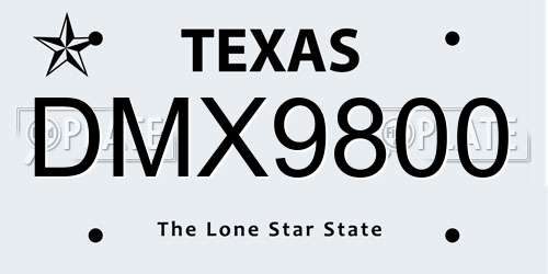 DMX9800 Texas License Plate